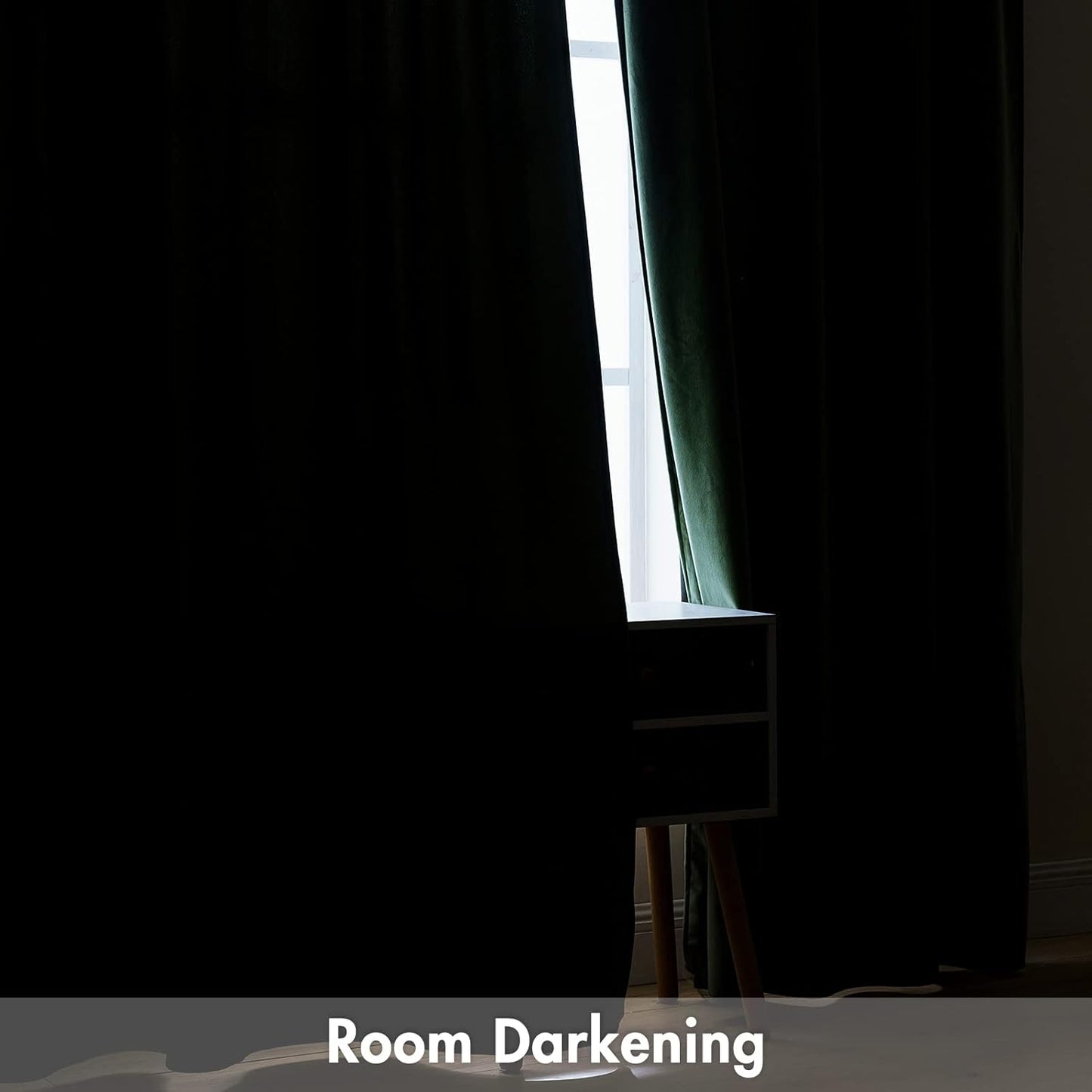 MIULEE Olive Green Velvet Curtains Thermal Insulated Blackout Curtain Drapes for Bedroom Living Room Darkening 96 Inches Long Curtains Panels Rod Pocket Set of 2