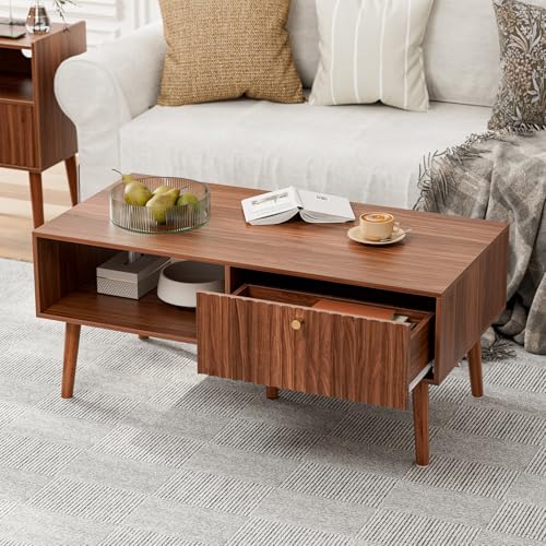Coffee Table with Fluted Drawer