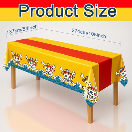 6Pcs Pirate Tablecloth Table Cover for Birthday Party Supplies Decorations (6 Count)