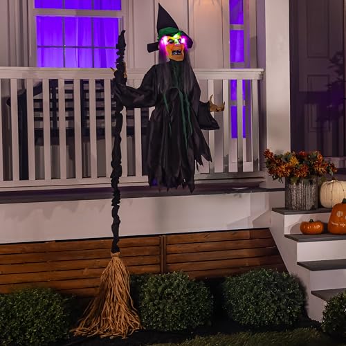Evergreen Flying Witch Stake for Halloween Outdoor Decoration (Flying Witch, Set of 1)