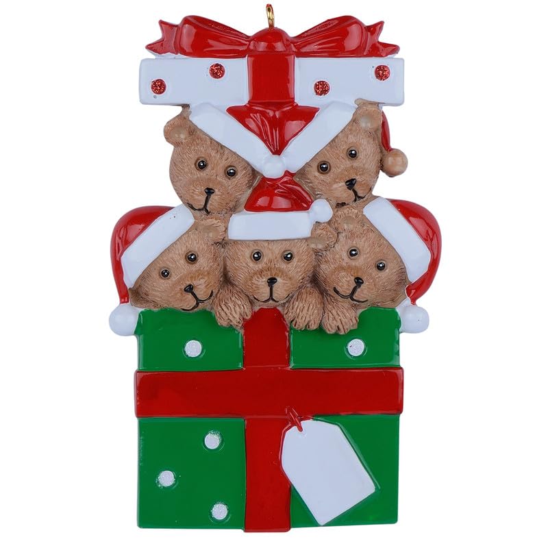 Personalized Bear Family Christmas Ornament 2024