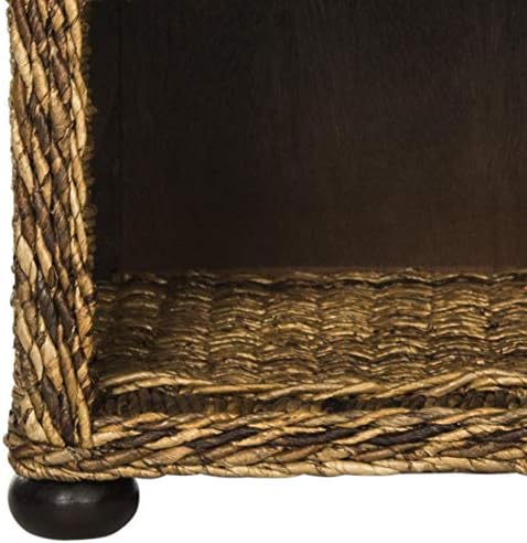SAFAVIEH Home Collection Magi Tropical Natural Brown Rattan Solid Wood 1-Drawer Nightstand Table, Fully Assembled (SEA8001A)