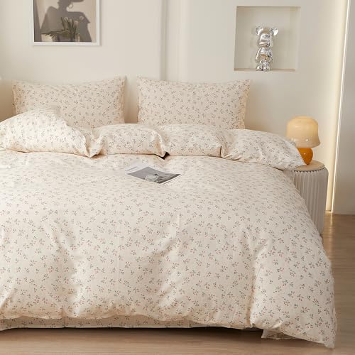 Full Size Comforter Set Chic Botanical Floral Strawberry Bedding Set