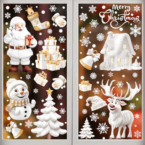 Christmas Window Clings for Glass Windows (9 Count)