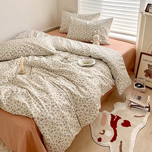 Pink Floral Comforter Set Queen Vintage Flower Botanical Comforter Queen Fluffy Soft Cozy Aesthetic Floral Bedding Set Lightweight French Style Cute Flower Comforter Set for All Seasons