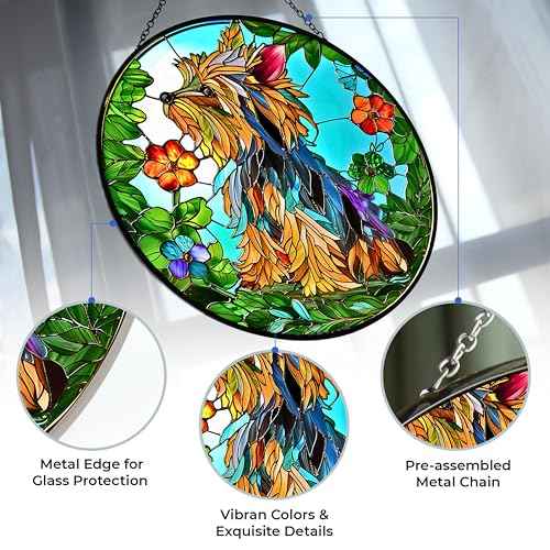 Yorkie Stained Glass Suncather Window Hangings