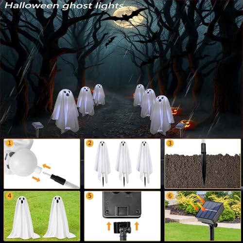 Halloween Solar Ghost Lights Outdoor Decorations (Solar Ghost)