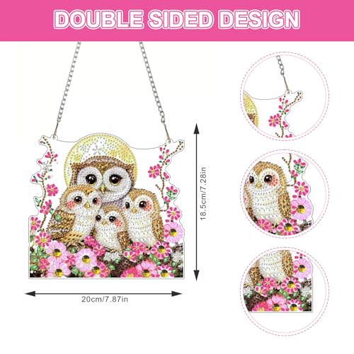 DIY Owls Family Diamond Painting Hanging Ornament
