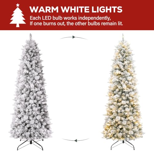 6 ft Prelit Pencil Christmas Tree with 150 Warm White LEDs