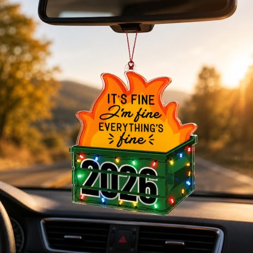 Funny Dumpster Fire Ornament 2026