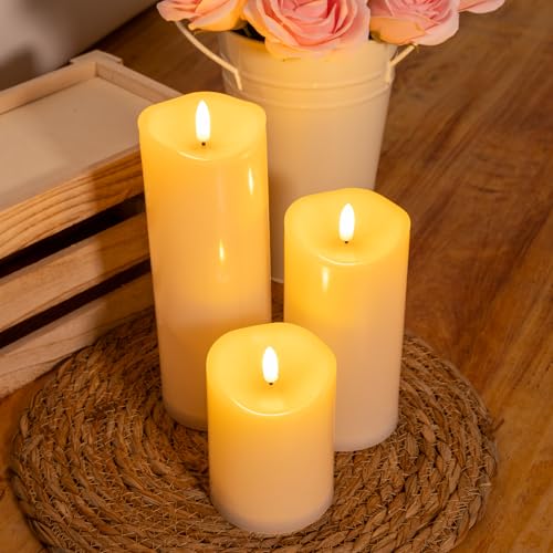 Outdoor Flameless Candles with Remote Timer (3 Count)