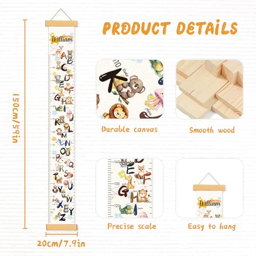 Personalized Name Growth Chart Wall Decor for Kids