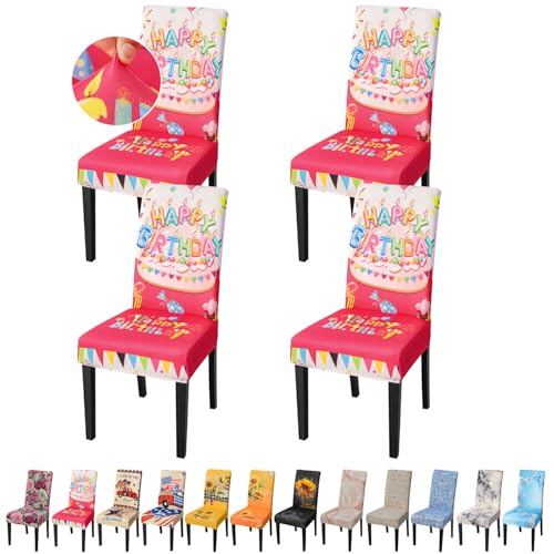 Birthday Chair Covers for Dining Room Set of 4