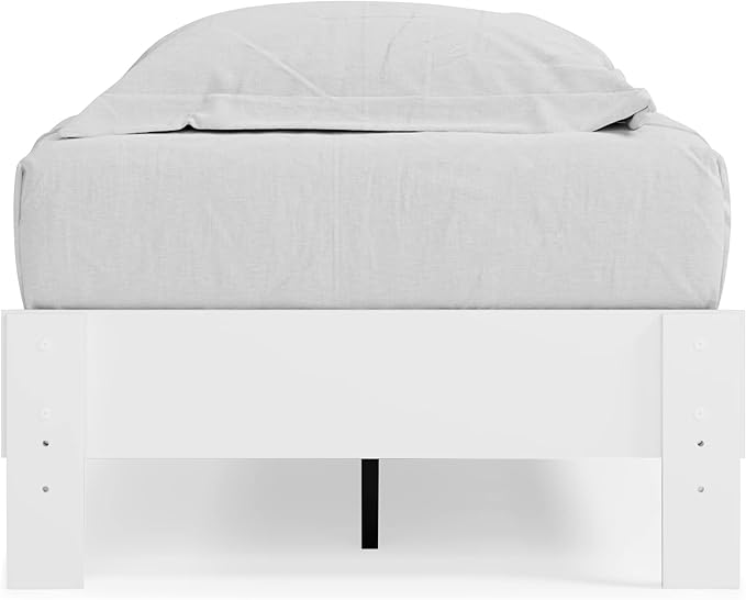 Signature Design by Ashley Piperton Modern Casual Youth Platform Bed Frame, Twin, White