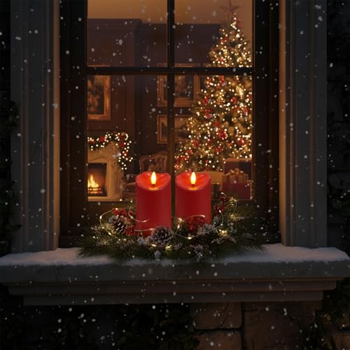 Burgundy Flameless Candles (2 Count)