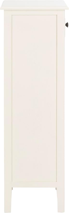 SAFAVIEH Home Collection – Michaela Vintage White Storage Unit with Woven Basket Drawers, British Colonial Farmhouse Accent Storage, Fully Assembled (AMH5744B)