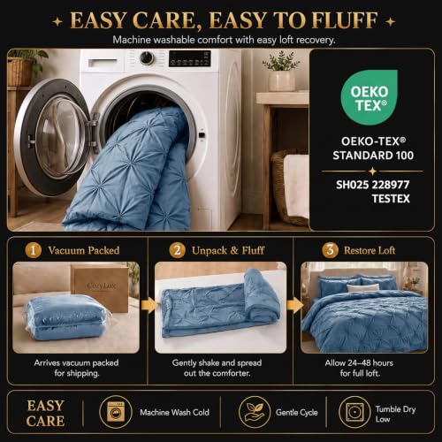 Twin Comforter Set Grayish Blue