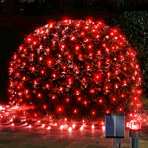 Solar Christmas Net Lights 200LED F8 Big Bulbs