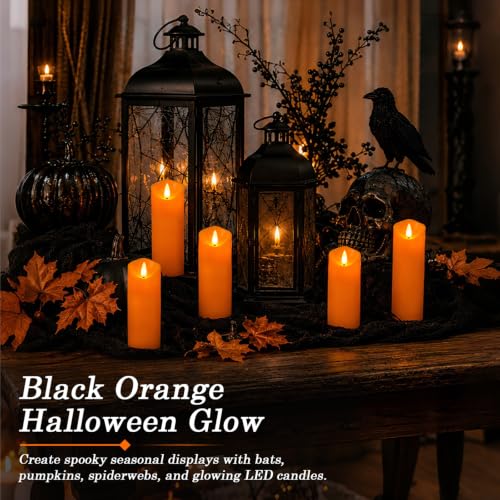 Orange Halloween Flameless Candles
