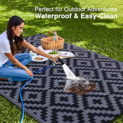 Outdoor Rug 8x10 ft Waterproof Reversible Mat