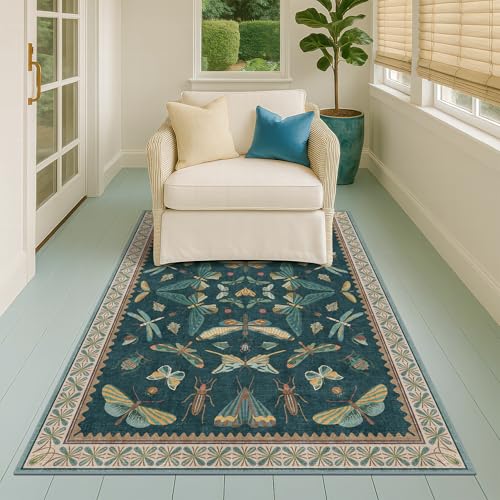 Dark Teal 4x6 Area Rugs for Door Mat Entrance (24 Sq Ft)