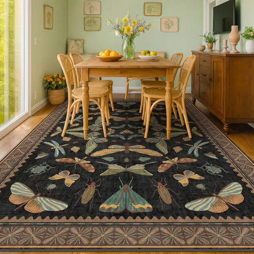 Large Black Rug for Living Room (108 Sq Ft)