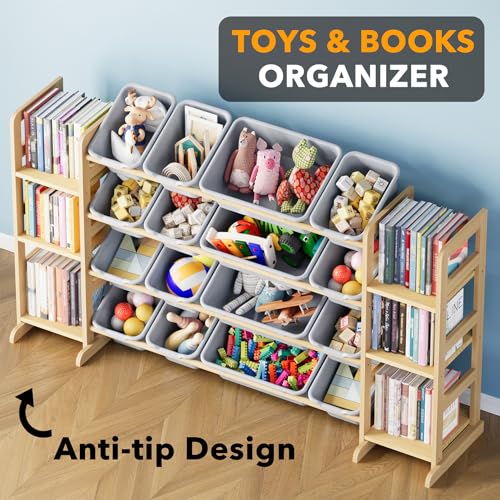 Toy Storage Organizer with 6 Shelves and 16 Bins