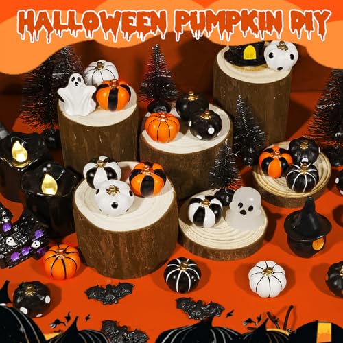 20 PCS Mini Pumpkin Figurines Halloween Miniatures Resin Figurines (20 Count)