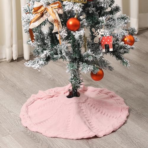 18" Pink Knitted Tree Skirt