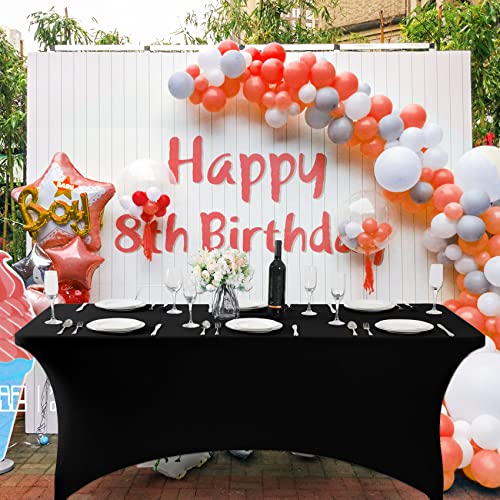 Waterproof Spandex Table Cover for 6FT Table Universal Fitted Stretch Tablecloth for Party
