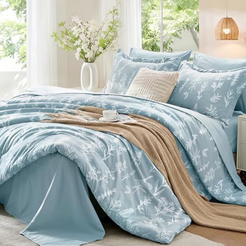 Mineral Blue Bed in a Bag King 7 Pieces