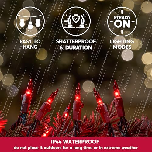 Red Christmas String Lights (100 Count)