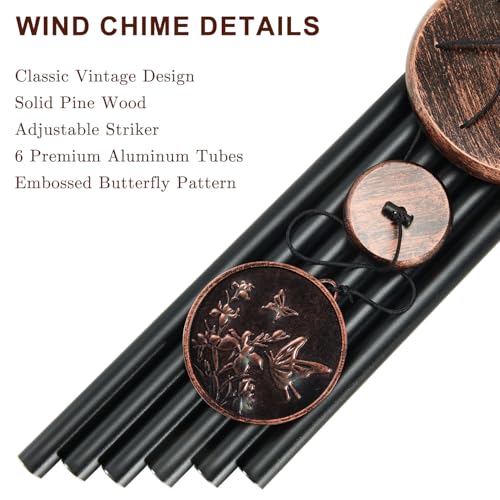 34" Butterfly Wind Chimes for Outside