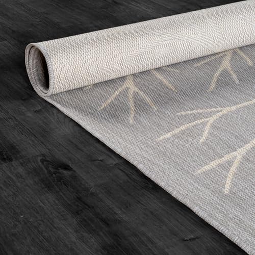 Washable Indoor Outdoor Rug 6x9 Modern Area Rugs Branch Pattern Non Shedding Waterproof Easy Clean Patio Deck Porch Living Room Bedroom Garden RV (54 Sq Ft)