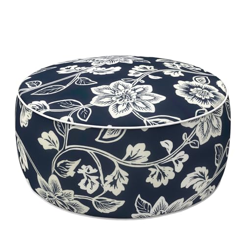 Indoor Outdoor Inflatable Ottoman with Handle D21 x H9 Inch