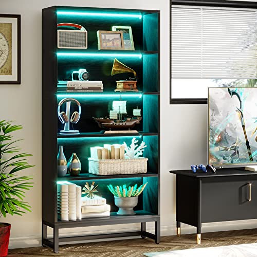 Tall Bookcase Black Bookshelf