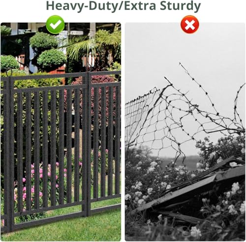 110ft (L) × 47in (H), 42 Panels & 6 Gates Garden Fence, Durable Outdoor Yard Barrier, Secure Garden Fencing, Weather-Resistant Fence for Privacy & Decoration, Black-Silver