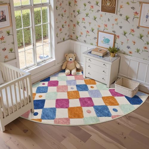 Corner Classroom Rug Washable Kids Rug Colorful Play Mat Berries (36 Sq Ft)