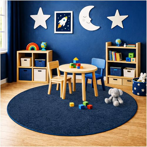 Soft & Colorful 11' Round Kids Classroom Area Rug