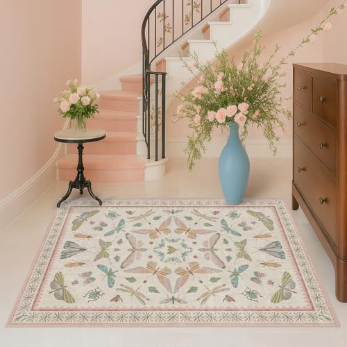 Neutral Girl Nursery Rug 4x6 (24 Sq Ft)