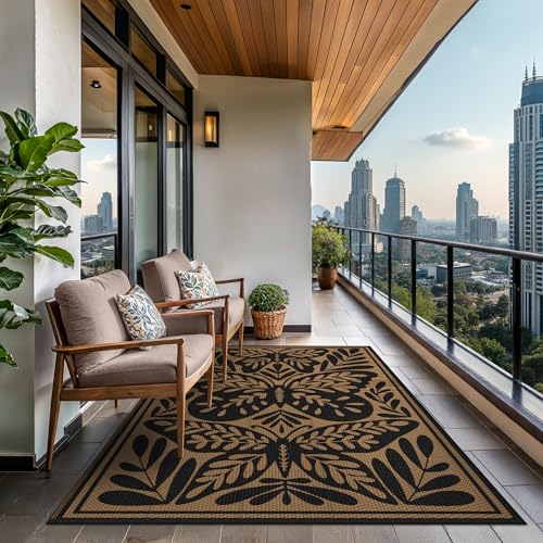 Outdoor Rug 6'x9' Waterproof Plastic Rugs for Patio (54 Sq Ft)
