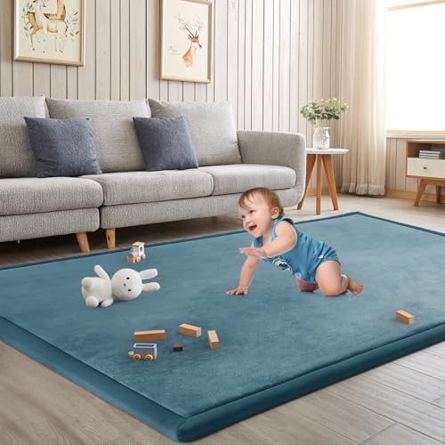 Baby Play Mat for Floor Nursery Rug Muscle Mat Area Rug Playroom Rug 59"x71" Playpen Mat Elastic Foam 1.3" Thick Crawling Mat for Babies