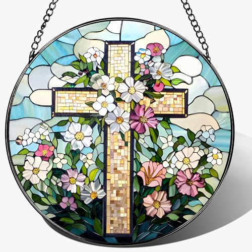 8'' Christian Stained Glass Suncatcher Ornament