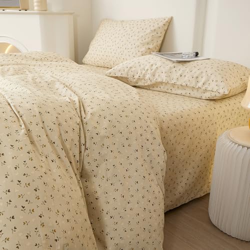 Vintage Botanical Floral Comforter Set King Size with 2 Pillowcases