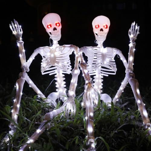 Halloween Decorations Outdoor Skeletons Set (White)