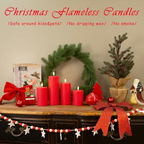 Christmas Flameless Candles with Remote (4 Count)