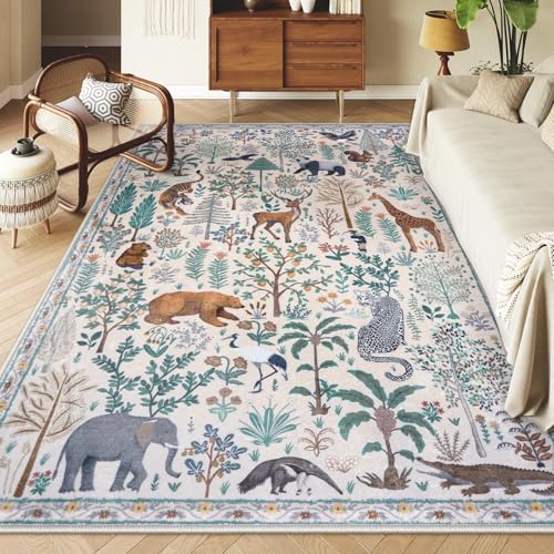 Jungle 8x10 Area Rugs for Living Room Bedroom Large Washable Rugs (80 Sq Ft)