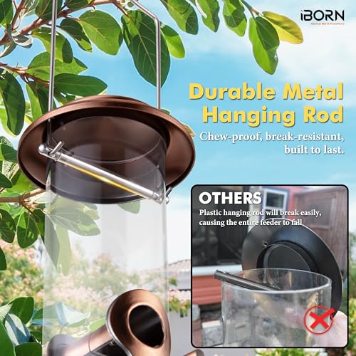 Bird Feeders for Outdoors 15" 6 Ports Chew (2 Count)