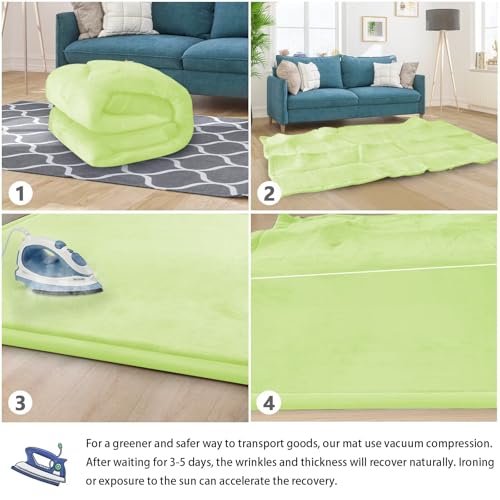 Baby Play Mat for Floor Nursery Muscle Area Rug Playroom Rug 59"x59" Elastic Foam 1.3" Thick Crawling Mat for Babies