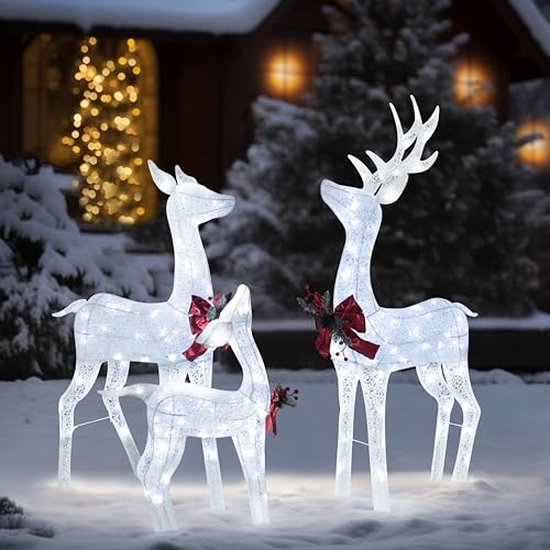 4.5FT Lighted Reindeer Family Set for Christmas Decoration (3 Count)